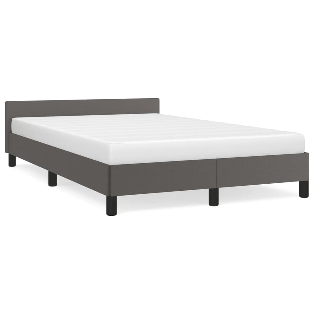 vidaXL Bed Frame Without Mattress Grey 120x190 cm Faux Leather