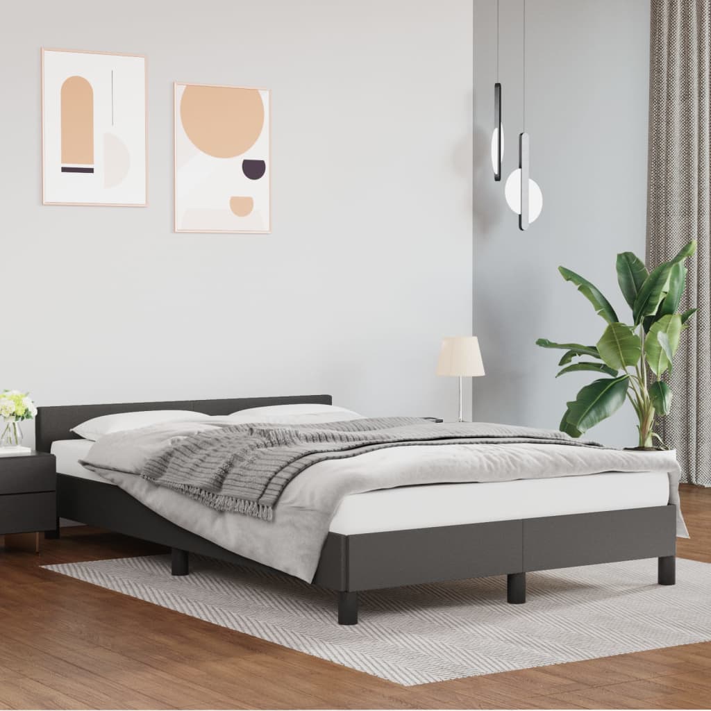 vidaXL Bed Frame Without Mattress Grey 120x190 cm Faux Leather