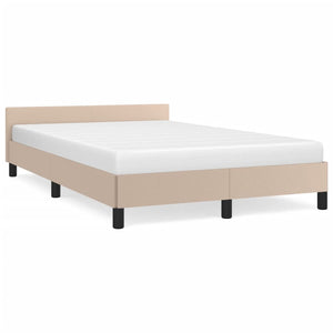 vidaXL Bed Frame without Mattress Cappuccino Brown 120x190cm Faux Leather