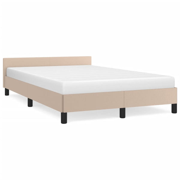 vidaXL Bed Frame without Mattress Cappuccino Brown 120x190cm Faux Leather