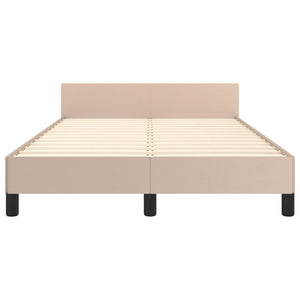 vidaXL Bed Frame without Mattress Cappuccino Brown 120x190cm Faux Leather