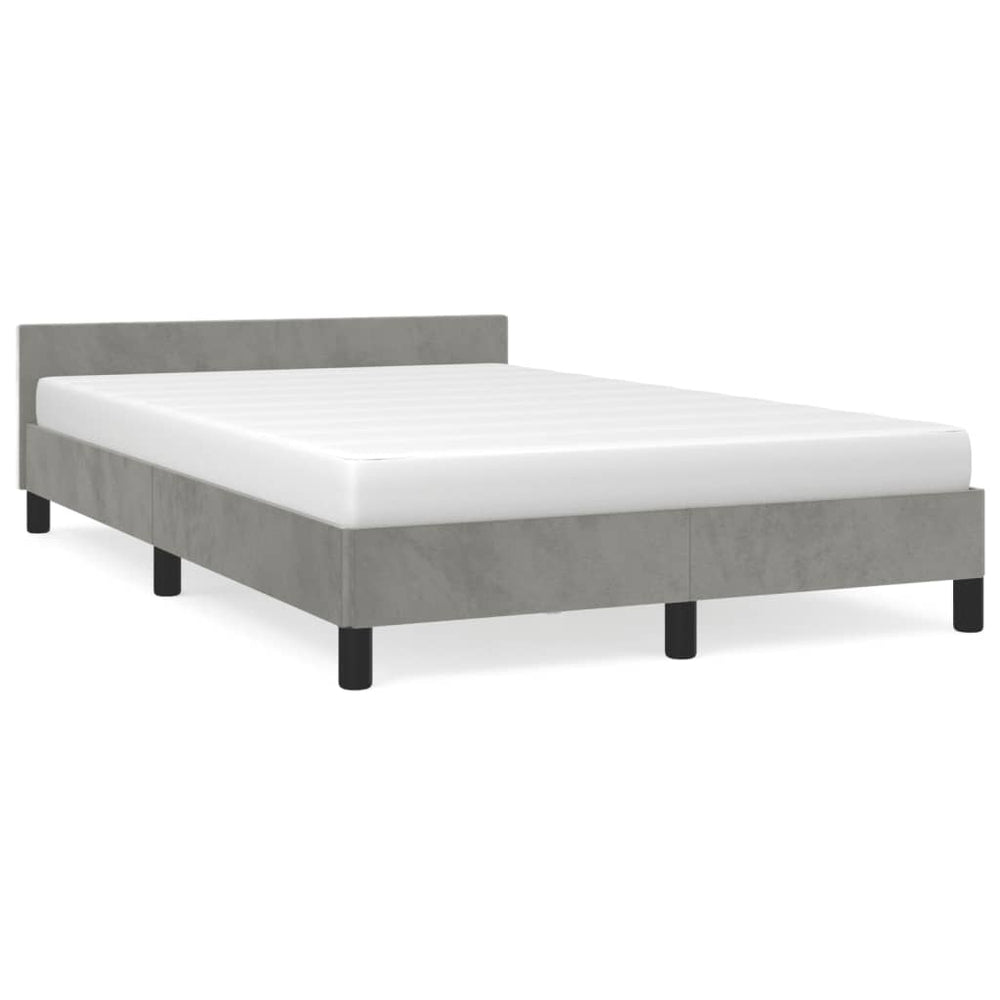 vidaXL Bed Frame without Mattress Light Grey 120x190 cm Velvet