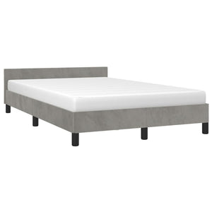vidaXL Bed Frame without Mattress Light Grey 120x190 cm Velvet