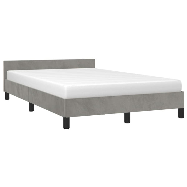 vidaXL Bed Frame without Mattress Light Grey 120x190 cm Velvet