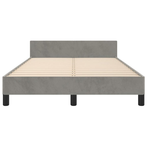 vidaXL Bed Frame without Mattress Light Grey 120x190 cm Velvet