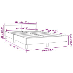 vidaXL Bed Frame without Mattress Light Grey 120x190 cm Velvet