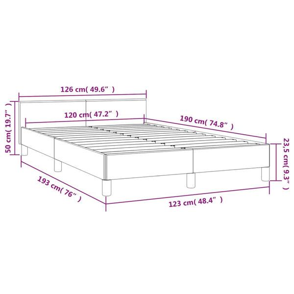 vidaXL Bed Frame without Mattress Light Grey 120x190 cm Velvet