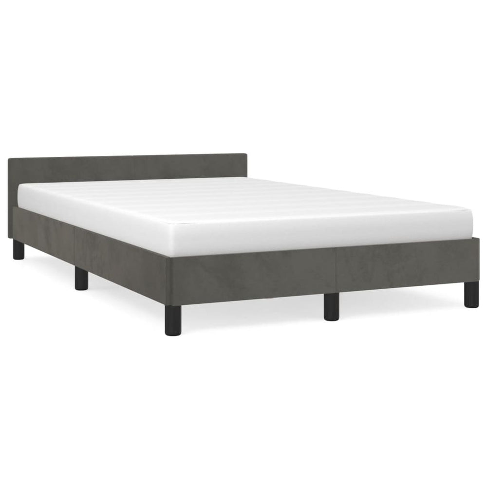 vidaXL Bed Frame without Mattress Dark Gray 120x190 cm Velvet