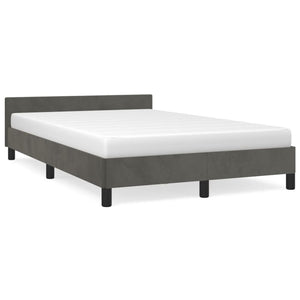 vidaXL Bed Frame without Mattress Dark Gray 120x190 cm Velvet