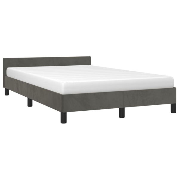 vidaXL Bed Frame without Mattress Dark Gray 120x190 cm Velvet