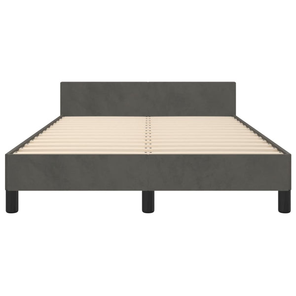 vidaXL Bed Frame without Mattress Dark Gray 120x190 cm Velvet