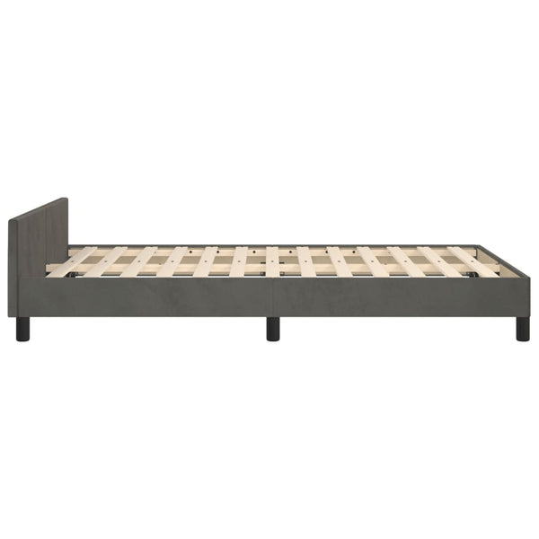 vidaXL Bed Frame without Mattress Dark Gray 120x190 cm Velvet