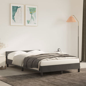 vidaXL Bed Frame without Mattress Dark Gray 120x190 cm Velvet