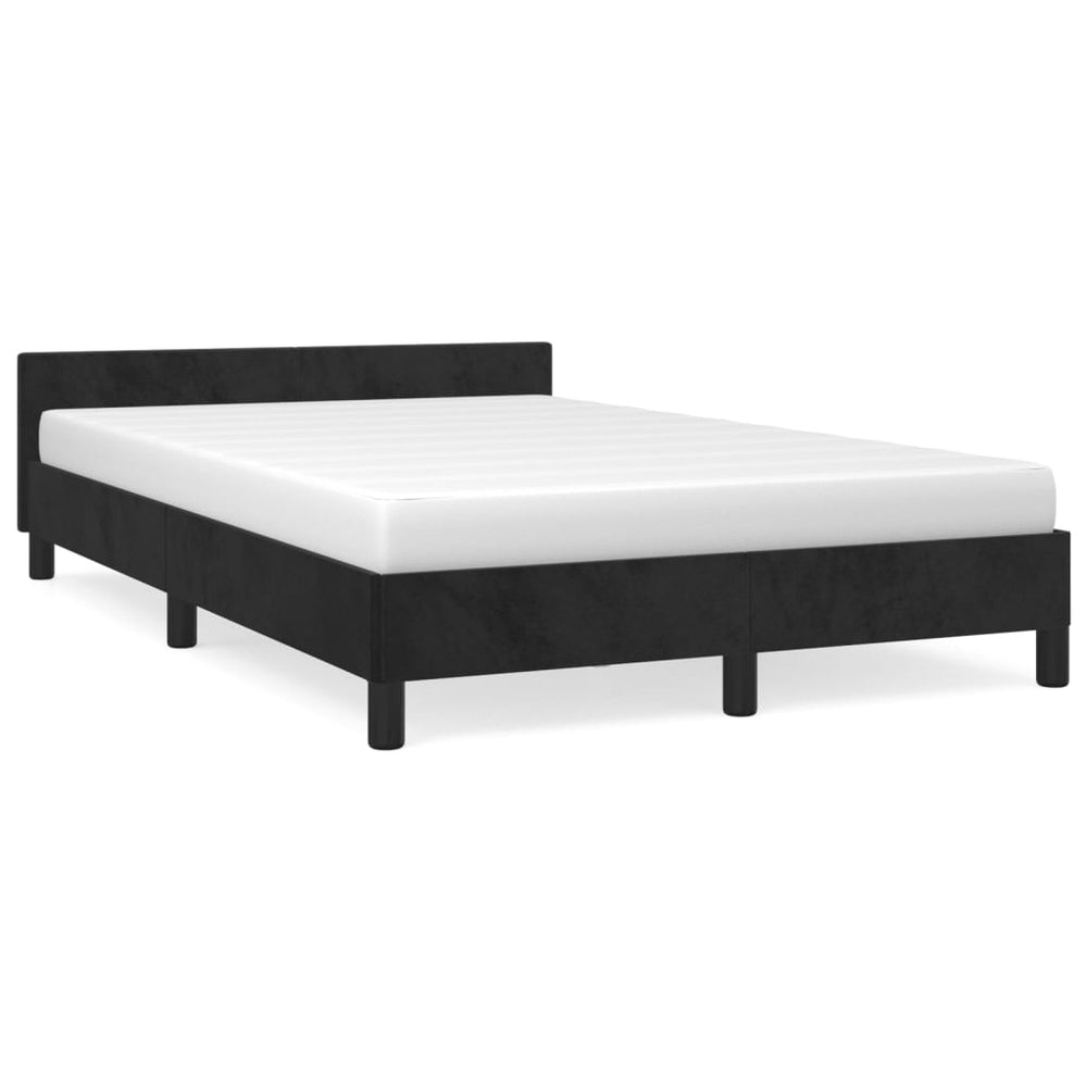 vidaXL Bed Frame without Mattress Black 120x190 cm Velvet