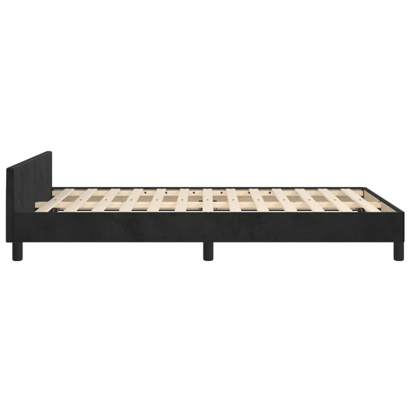 vidaXL Bed Frame without Mattress Black 120x190 cm Velvet