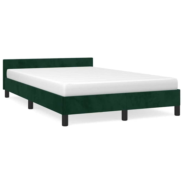vidaXL Bed Frame without Mattress Dark Green 120x190 cm Velvet