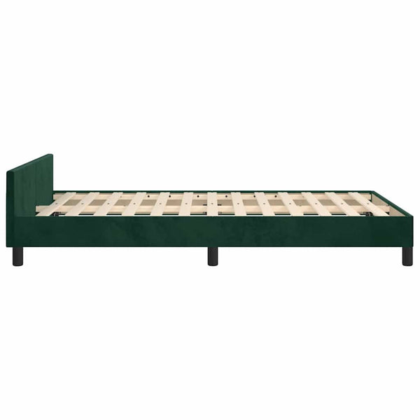 vidaXL Bed Frame without Mattress Dark Green 120x190 cm Velvet