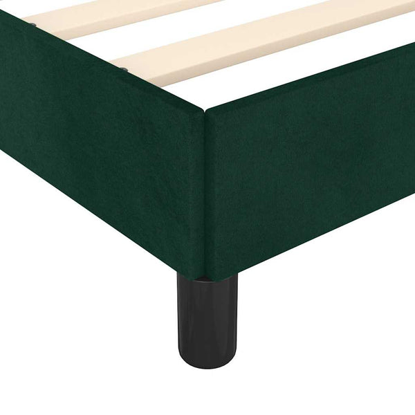 vidaXL Bed Frame without Mattress Dark Green 120x190 cm Velvet