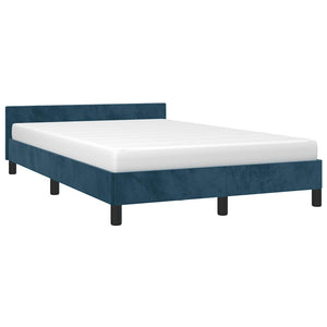 vidaXL Bed Frame without Mattress Dark Blue 120x190 cm Velvet