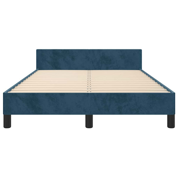 vidaXL Bed Frame without Mattress Dark Blue 120x190 cm Velvet