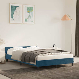 vidaXL Bed Frame without Mattress Dark Blue 120x190 cm Velvet