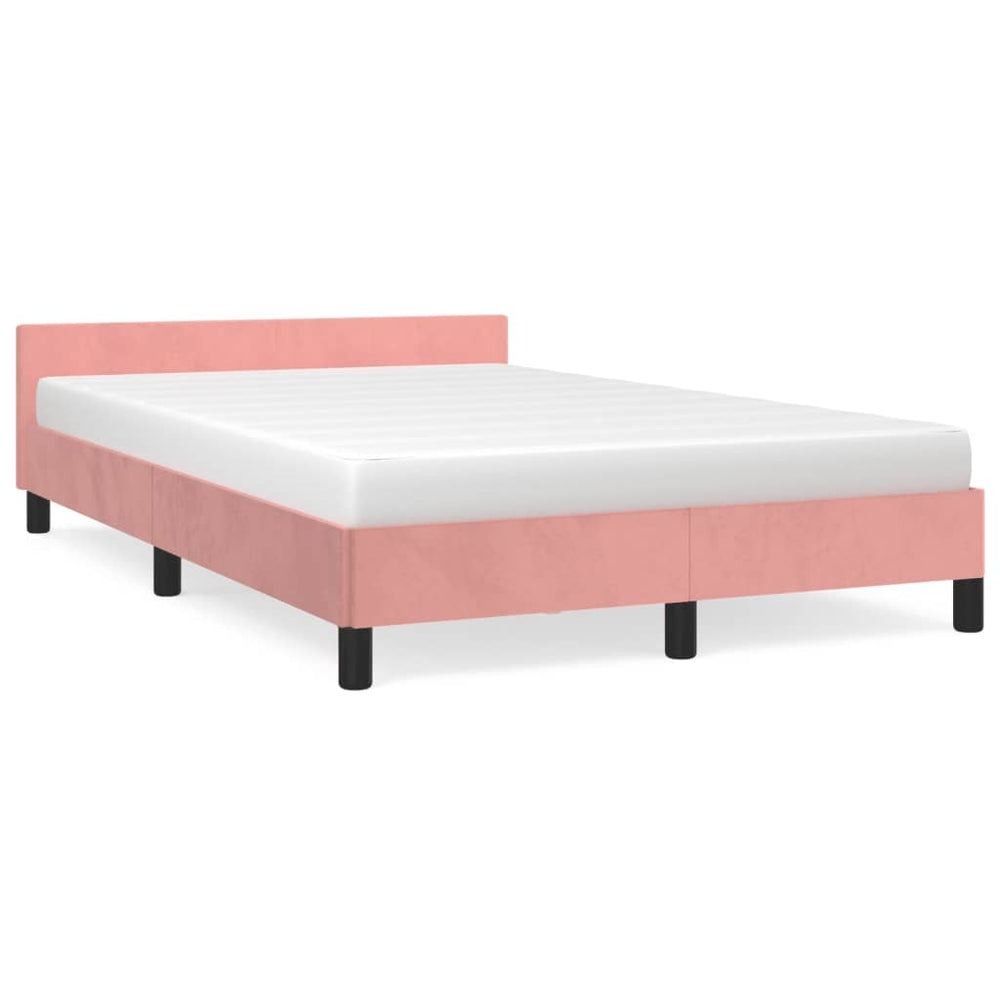 vidaXL Bed Frame without Mattress Pink 120x190 cm Velvet