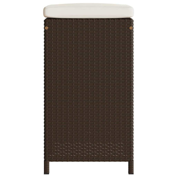 vidaXL Garden Bar Stools with Cushions 6 pcs Brown Poly Rattan