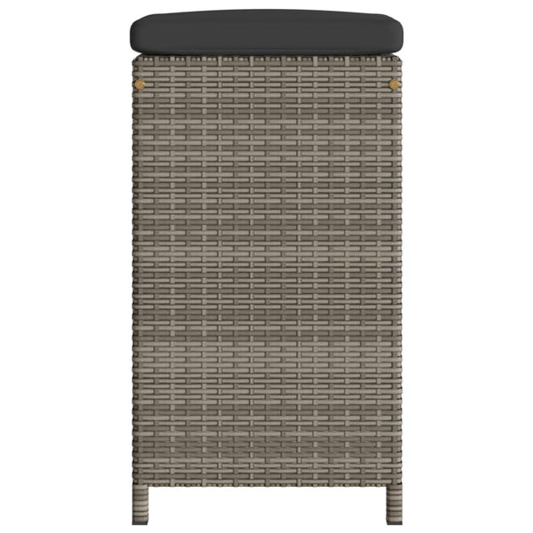 vidaXL Garden Bar Stools with Cushions 6 pcs. Grey Poly Rattan