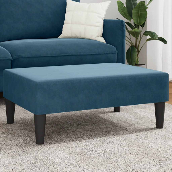 Blauer Samt Fußhocker 77x55x31 cm