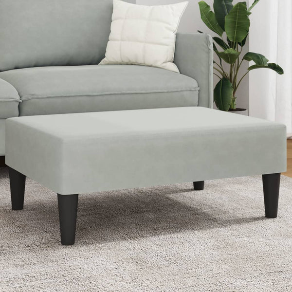 Hocker Hellgrau Samt 77x55x31 cm