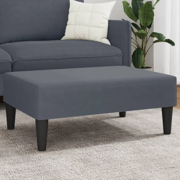 Dunkelgrauer Samt Fußhocker 77x55 cm