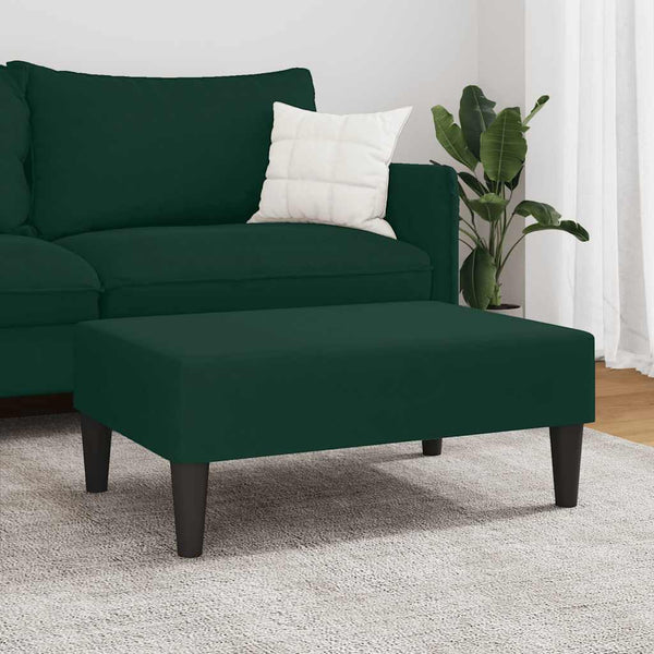 Dunkelgrüner Samt Fußhocker 77x55 cm