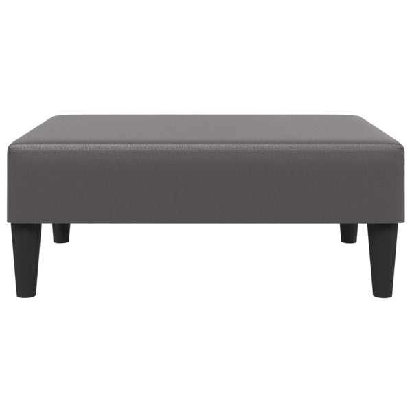 Grauer Kunstleder Fußhocker 77x55x31 cm