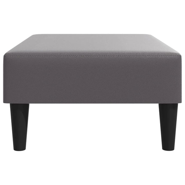 Grauer Kunstleder Fußhocker 77x55x31 cm
