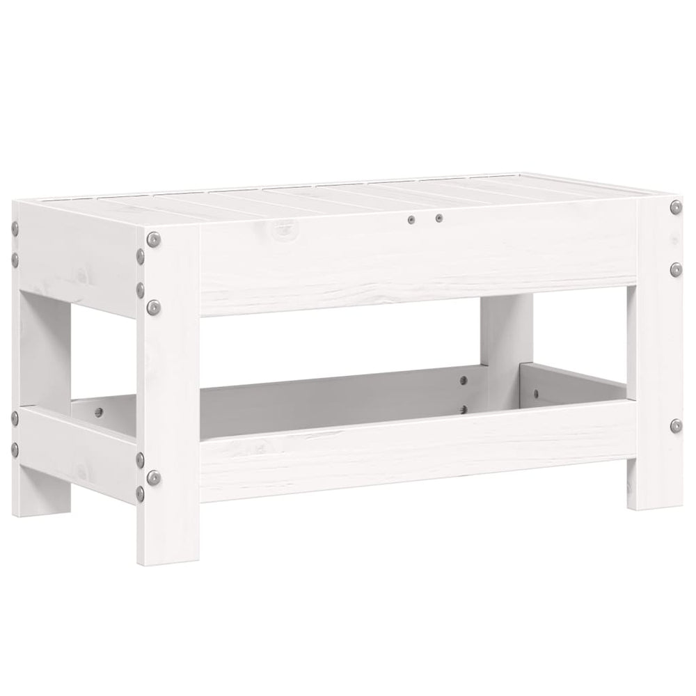 vidaXL Garden Stool White 62x30x32 cm Solid Pinewood