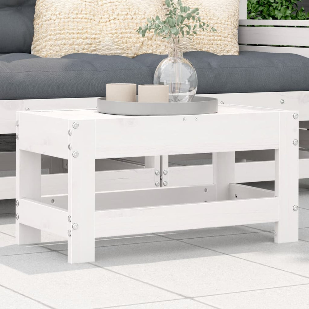 vidaXL Garden Stool White 62x30x32 cm Solid Pinewood