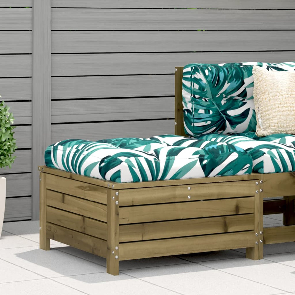vidaXL Garden Stool with Cushion Impregnated Pine Wood
