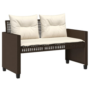 vidaXL 4-piece Garden Sofa Set with Cushions Brown Poly Rattan Glass