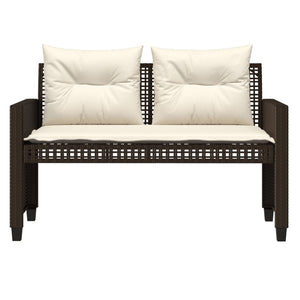 vidaXL 4-piece Garden Sofa Set with Cushions Brown Poly Rattan Glass