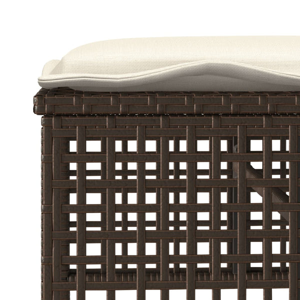 vidaXL 4-piece Garden Sofa Set with Cushions Brown Poly Rattan Glass