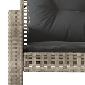 vidaXL 4-piece Garden Sofa Set with Cushions Light Grey Poly Rattan Glass