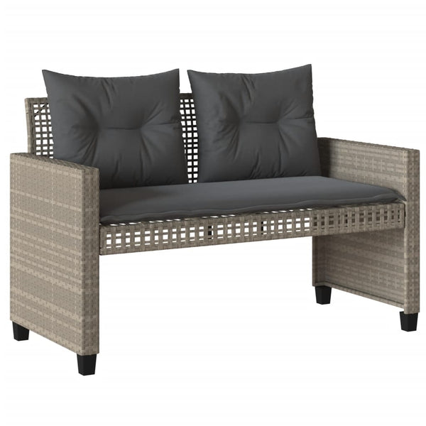 vidaXL 4-piece Garden Sofa Set with Cushions Light Grey Poly Rattan Glass