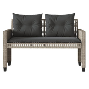 vidaXL 4-piece Garden Sofa Set with Cushions Light Grey Poly Rattan Glass