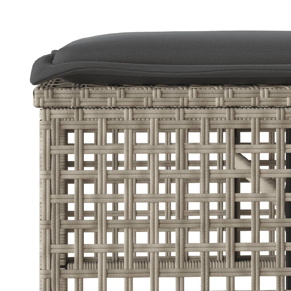 vidaXL 4-piece Garden Sofa Set with Cushions Light Grey Poly Rattan Glass