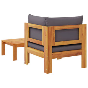 vidaXL 2-Piece Garden Sofa Set with Cushions Solid Acacia Wood