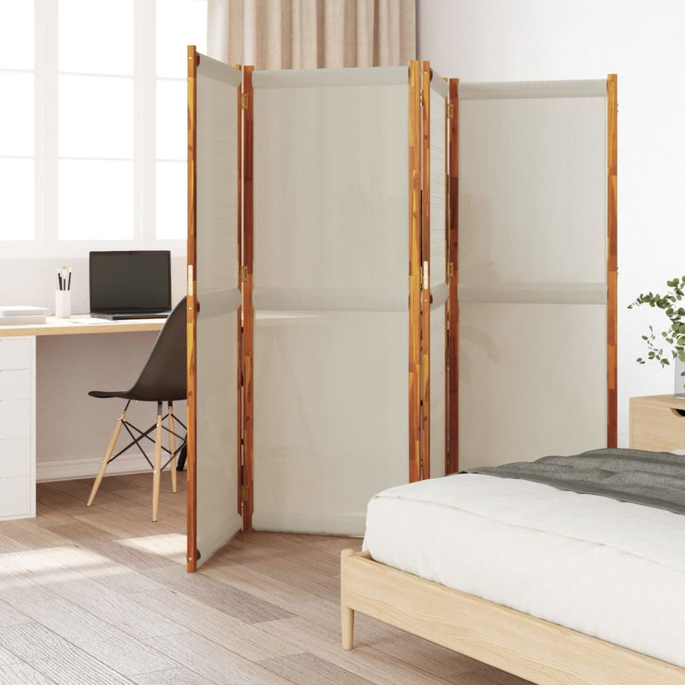 vidaXL 4-Panel Room Divider Light Gray 280x180 cm