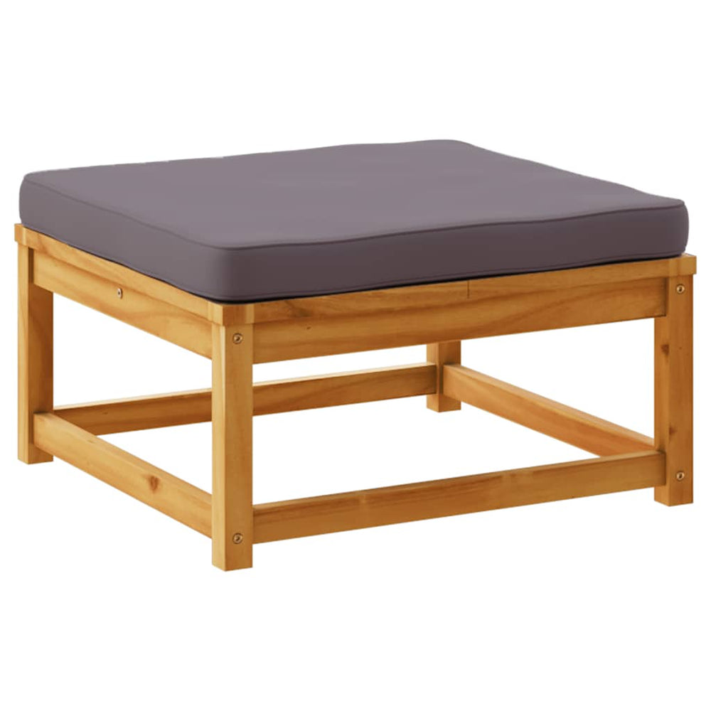 vidaXL Garden Stool with Cushion Solid Acacia Wood