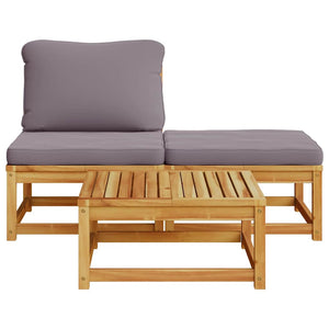 vidaXL 3-Piece Garden Lounge Set with Cushions Solid Acacia Wood