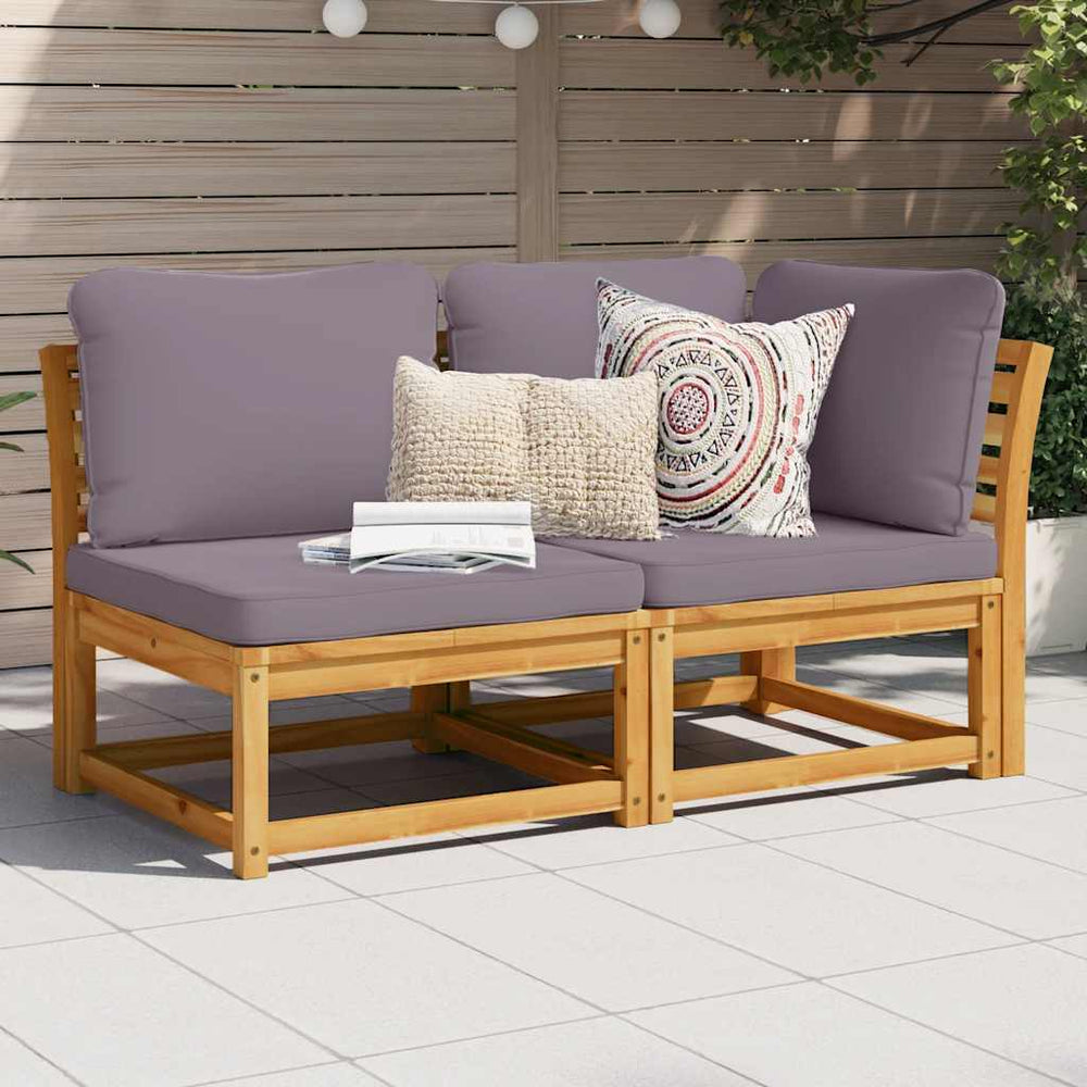 vidaXL 2-Piece Garden Lounge Set with Cushions Solid Acacia Wood