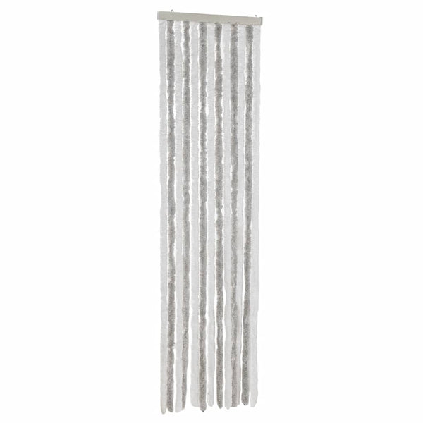 vidaXL Fly Curtain Light Gray and White 56x185 cm Chenille